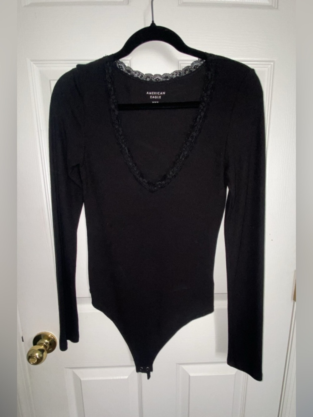 Lace V neck bodysuit